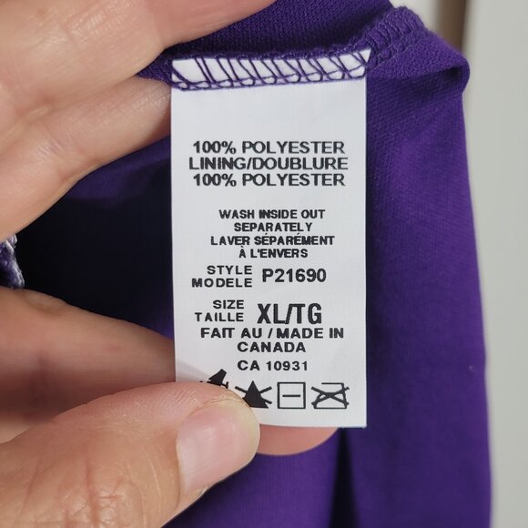 Brochure Women's Purple White Abstract Short Sleeve Scoop Neck Office Casual XL - Picture 6 of 10